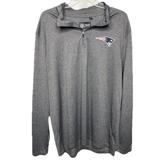 Patriots NFL Team Apparel Men's XL Gray 1/4 Zip Pullover‎ Hoodie Long Sleeve - Picture 1 of 6